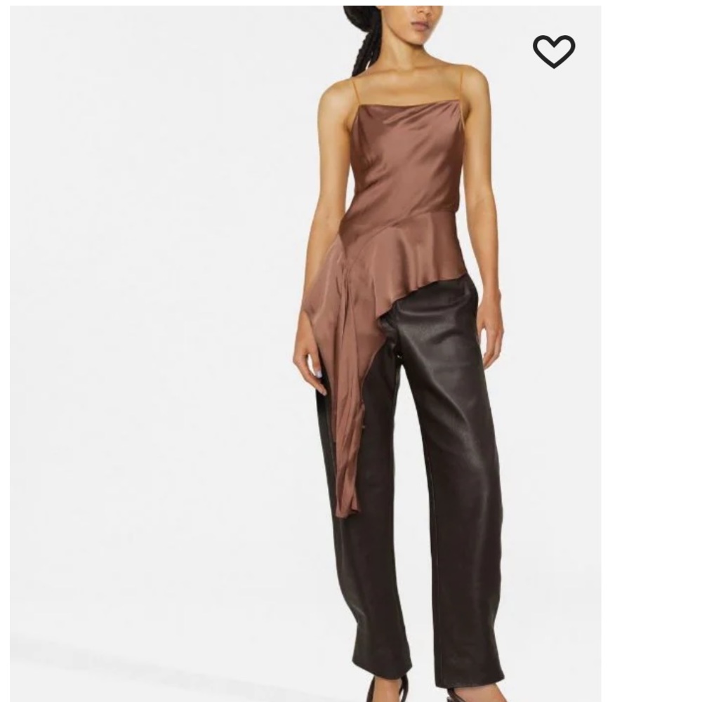 NWOT Helmut Lang Asymmetric Draped Satin Top